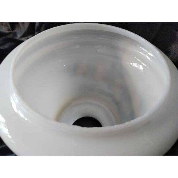 Hand Painted Vintage Milk Glass Hurricane Lamp Shade - Picture 7 of 9